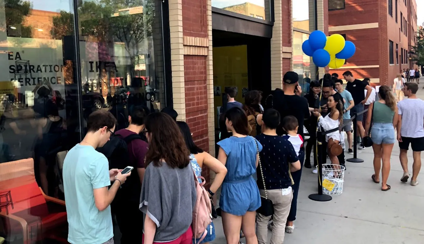 Visitors waiting for IKEA activation